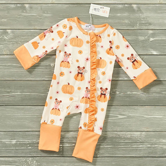 Pumpkin Patch Pals - Zip-Up Infant Romper