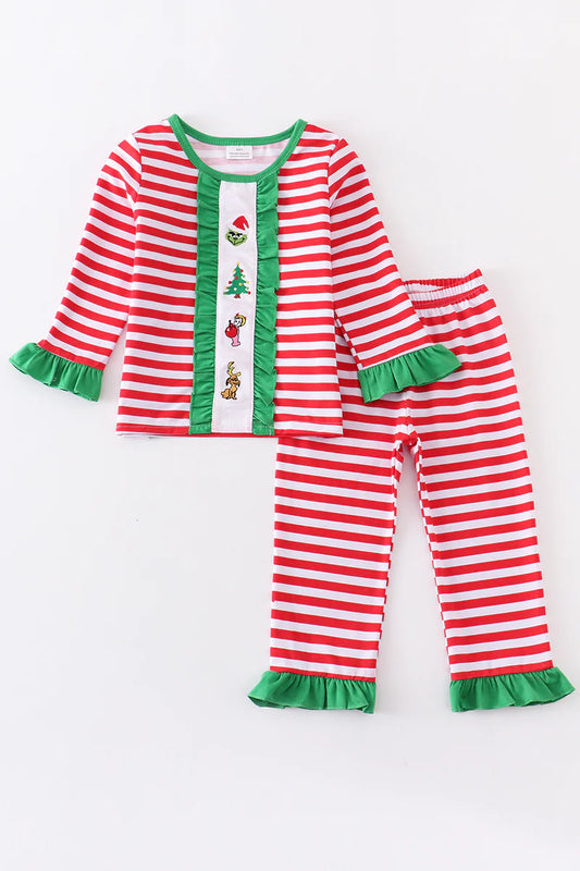 Red Grinch Striped Pajama 2-Piece