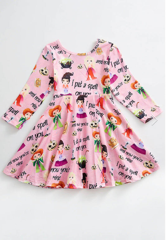 Halloween Pink Hocus Pocus Twirl Dress