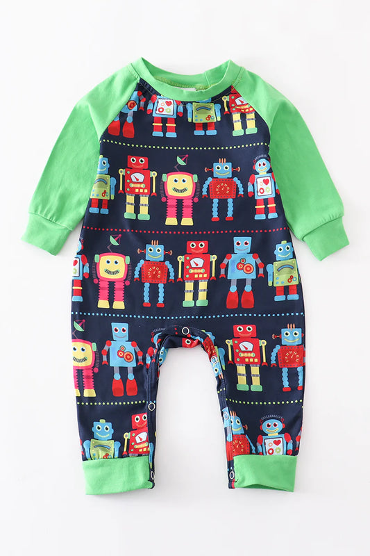 Green Robot Romper