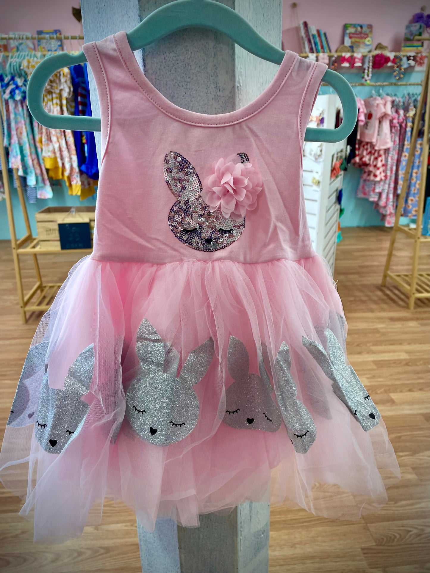 Pink Bunny Ruffle Tutu Dress