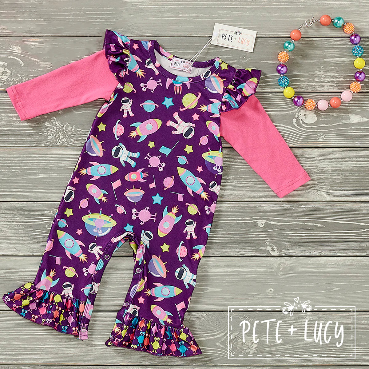 Colorful Space Infant Romper